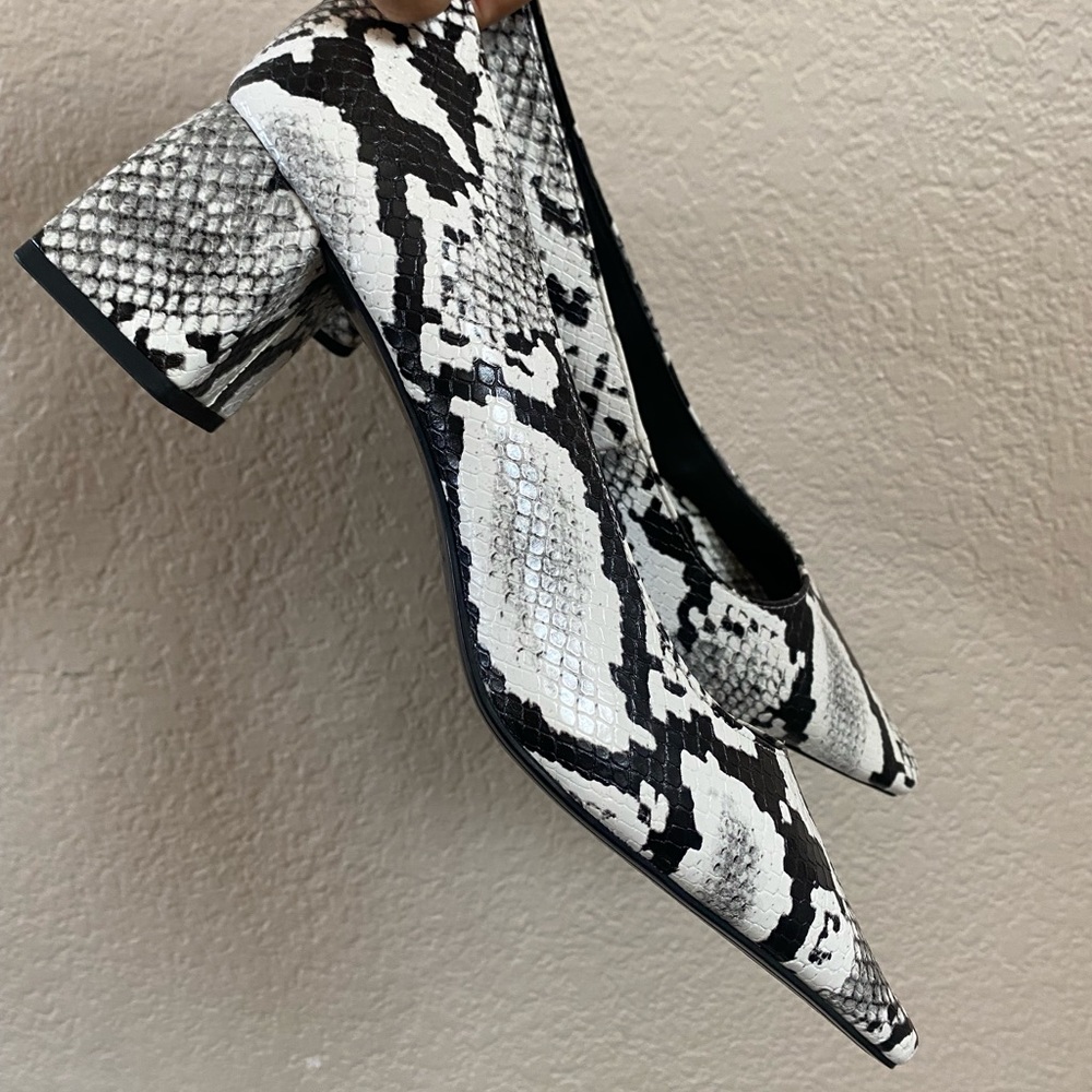 Zara Pointed Snake Heels